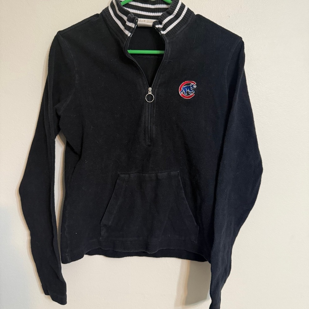 Vintage Antigua Chicago Cubs 1/4 Zip‎ Size Fleece Small Long Sleeve Pullover
